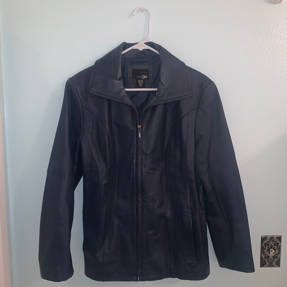 Vintage Blue Leather Jacket